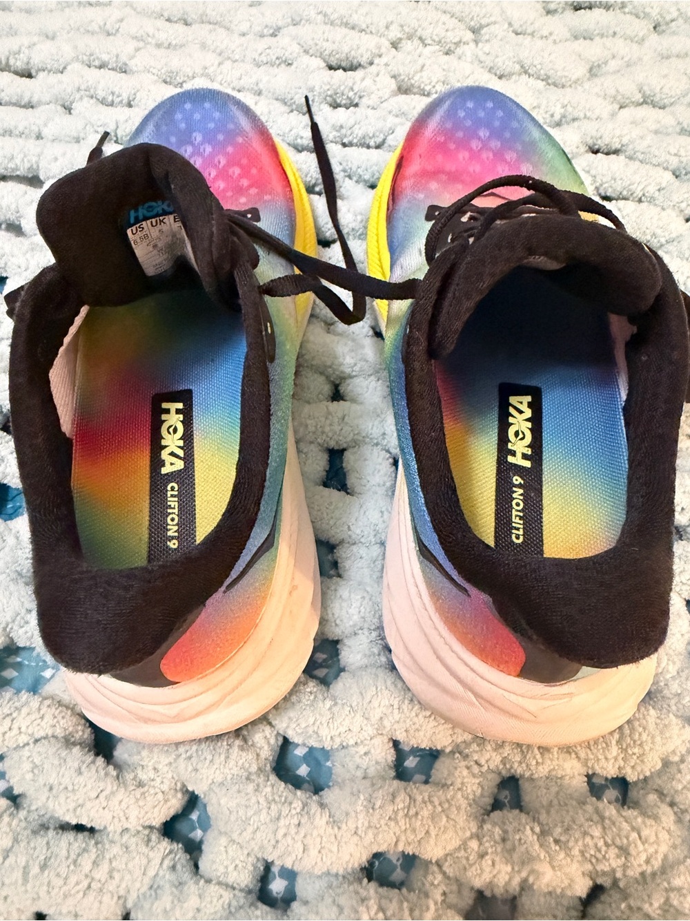 Hoka Clifton Rainbow Running Shoes Sz 6.5 - Picture 14 of 17
